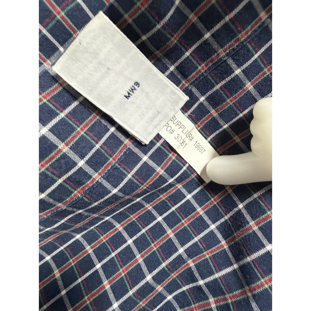 Polo Ralph Lauren Mens L Bradford Custom Fit Navy Plaid Short Sleeve Shirt - Picture 5 of 11